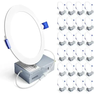 4 6 Inch LED Recessed Ceiling Light Dimmable 5CCT 9W 12W ETL Ultra-Thin Canless Wafer Downlight For Bathroom Kitchen