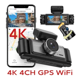4 Channel 4K Car DVR Dashcam 4k Front and Rear Camera Rear Left Right WiFi GPS Tracking Dashcam Para Coche 4k Dashcam 4k