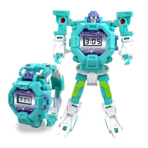 4 Color Electronic Cartoon Kids Smart Digital Playful Deformation Toy Robot Watch Children’s Watches