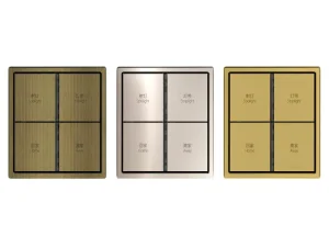 4-Gang 4-Control KNX Smart Light Wall Switch with Metal IP20 Housing for Office Use