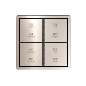 4 Gang 8 Control KNX Smart Life Wall Switch Metal Construction IP20 Rated Remote Control Home Automation for Luxury Apartments