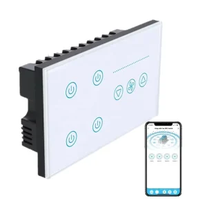 4 Gang Smart Fan Light Switch 10A Zigbee WiFi Glass Panel Wall Switches for App & Alexa Smart Home Remote Control