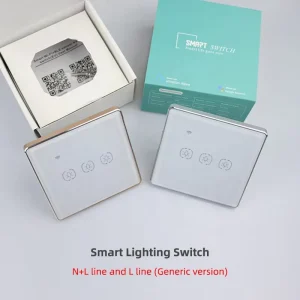 4 Gang WiFi Smart Light Switch EU/UK No Neutral Tempered Glass Touch Switch 10A 200W/Gang L line Smart Home Switch
