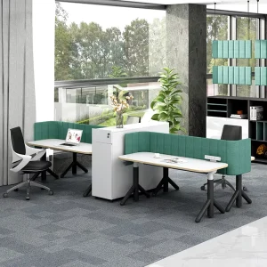 4 Person Ergonomic Smart Work Station Electric Height Adjustable Standing Office Desk Table Workstation
