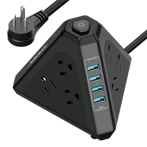4 USB Switches Universal Outlet Powered Plug Socket Electrical Appliances Smart Tower Extension Socket for Indoor