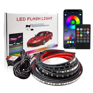 4 in 1 120 + 150cm RGB Chasing Auto Car Lighting APP Remote Control LED Waterproof Strip Ambient Light LED Underglow Light