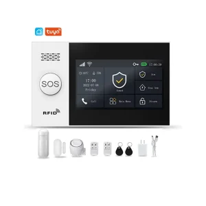 4.3 Inch Smart Home Security System with Portable Wireless WIFI Alarm for Fire Door Smoke ABS Material GSM Network