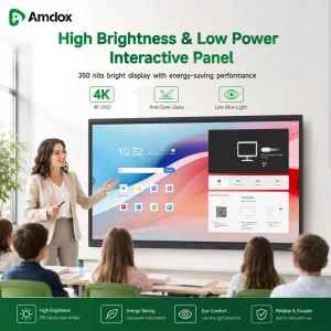 40-Point 48MP AI Camera Interactive Whiteboard Touch Screen 4K Digital Smart Board for Classroom and Conference Rooms