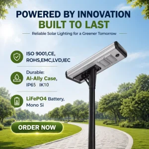 40W All in One Solar LED Lights Outdoor Waterproof IP65 IK10 with Smart Control for Road and Smart Cities Lighting