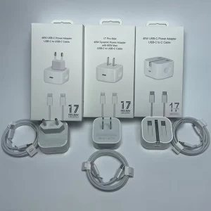 40W Dynamic Power Adapter with 60W for iPhone Charger 40W Type C Charge with Type C to USB C Cable for IPhone17 16 18 Cargador