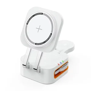 New Foldable 4-in-1 Magnetic Wireless Charger Stand and Wireless Charging Station for Watches and Earbuds