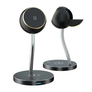 New-Design Portable Foldable 4-in-1 Magnetic Wireless Charger for Wireless Earphones, Smartwatches, and Mobile Phones