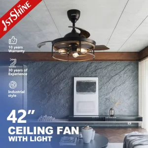 42 Inches Remote Control Premium Quality High Performance Retractable Blades Ceiling Fan With Light