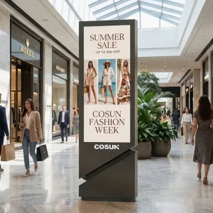 43 49 55 Inch Freestanding Digital Totem Screen Vertical LCD Advertising Display for Retail Mall Lobby Exhibition