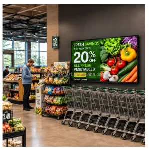 43 55Inch Smart Display For Supermarket Advertising Digital Board Wall Mounted Screen With Video For Grocery Price Promotions