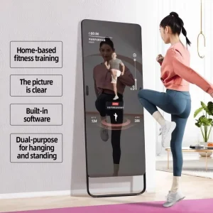 43″ Floor Stand Smart Fitness Mirror Capacitive Touch Screen Interactive LCD Display for Home Gym Yoga Training Digital Signage