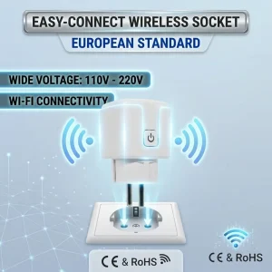 433.92MHz Wireless Power Outlet Switch 16A High Power Electricity Statistics Overcharge Protection Smart Home Plug EU