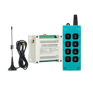 433MHz 8CHs Wireless Industrial Receiver Remote Control Switch Long Range 10A Relay Controller Rechargeable LED