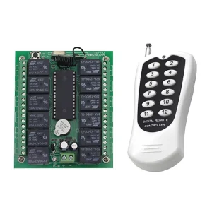 433Mhz RF Wireless Remote Control Switch 12CH System 10A Transmitter Receiver ABS Plastic Waterproof CE Certified Universal 100m