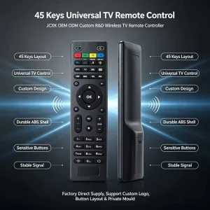 45 Keys Universal IR Smart TV Remote Control ABS Replacement Controller for Android TV OEM ODM Custom