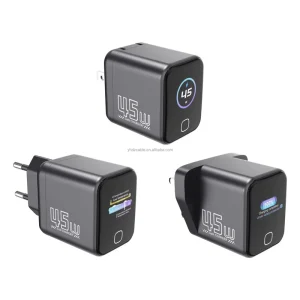 45W GaN Charger Smart Digital Display PD Fast Charging Wall Charger for Laptop Phone Tablet IOS Type C