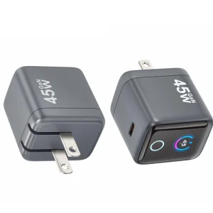 45W GaN PD Fast Wall Charger With Smart Digital Display Type C EU UK US Plug Power Adapter for Laptop Phone Tablet Universal