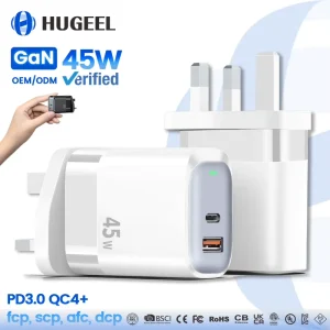 45W Phone Charger Type C GaN Charger Fast Charging Portable Travel Adapter Foldable Plug for Laptops Tablet USB Charge