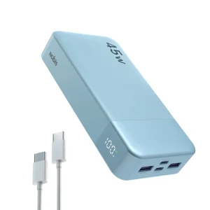 45W Power Bank 20000Mah Slim Portable Smart Led Display Power Banks With Cable