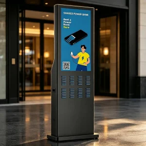 48-Slot Shared Power Bank Rental Station and Public Phone Charger for Daycare