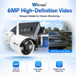 4CH 6MP WiFi NVR Surveillance System Audio Recording Motion Detection Smart Alert Color Night Vision Home CCTV System