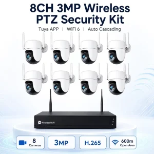 4CH Wireless NVR 3MP Surveillance System Smart Home WiFi Kit Camera Video Security Outdoor CCTV System