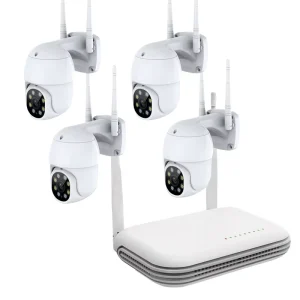 4CH Wireless System 3MP Waterproof Outdoor PTZ Dome Camera Smart Home Security WiFi NVR Kit