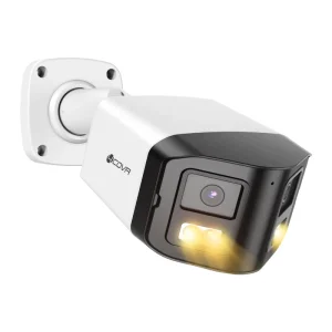 4COVR 8Mp 4K Dual Lens Security Camera 180° Panoramic Splicing CCTV Full Color Night Vision Two Way Audio Business Surveillance