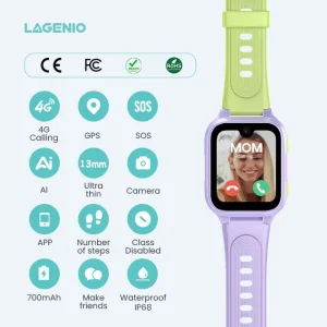 4G AI Kids Smart Watch GPS LBS WIFI Tracker HD Video Call IP68 Waterproof 5MP Camera Smart Watch for Kids