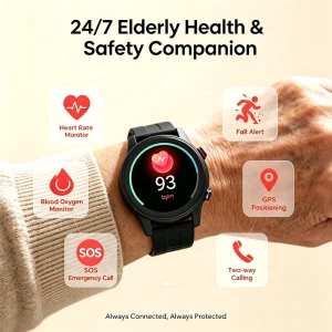 4G Elderly Smart Watch GPS Location Call Sos Fall Detection Heart Rate Blood Oxygen Monitor Smartwatch for Senior