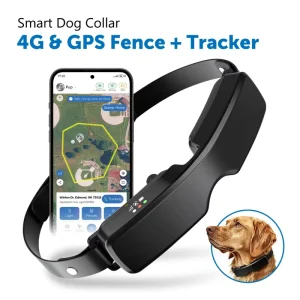 4G GPS Dog Fence Collar Dual-Band GNSS WiFi LBS Tracking 6 Custom Geo Zones 5 Modes IP67 Waterproof Plastic Pet Training