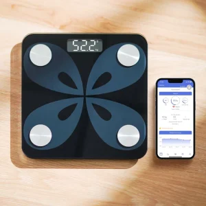 4G Sensor Smart App LCD White Glass Body Fat Display Health Smart Scale Electronic Bathroom Weight Scale Battery Power Source