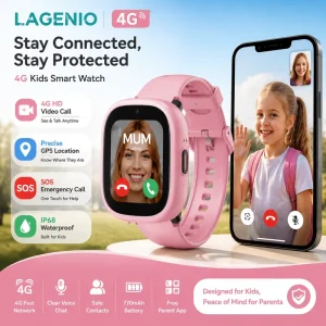 4G Sim Card Smart Watch 1.7Inch Screen Video Call SOS 64+128MB Memory GPS+WIFI+LBS Positioning CE FCC Kids Smart Watch