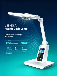 4G Smart AI Health Monitoring Desk Lamp 60GHz Radar SOS Emergency Call Touch Screen Smart Desk Lamp for Kids
