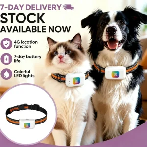 4G Smart Pet GPS Tracker IP67 Waterproof 7 Day Delivery Real time Tracking LBS AGPS Bluetooth Dog Cat Collar with LED Lights