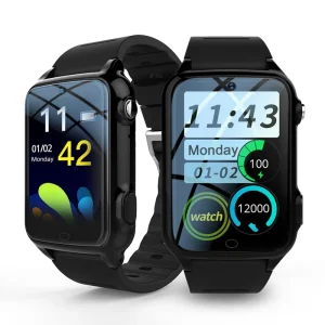 4G Square Elderly Emergency GPS SOS Smart Bracelet with Fall Detection Calendar & Health Tracking for Alzheimer’s Dementia Care