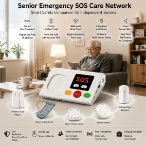 4G Telecare Personal Health Monitoring System Portable Rechargeable Emergency Response Device with GPS