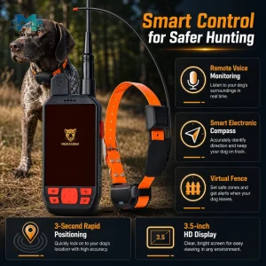 4G VHF Dual Mode Handheld GPS Dog Tracker with Remote Training IP68 Waterproof 48 Hours Battery Life Plastic Tracking 20 Dogs