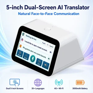 4G WiFi AI Translation Device 5-Inch Dual-Screen Real-Time Voice Translator Machine for Restaurant Hotel Hospital Service