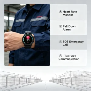 4G Workers Smart Watch GPS Location Call Sos Fall Detection Heart Rate Blood Oxygen Monitor Smartwatch for Senior