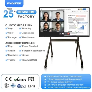 4K 55 Inch All In One PC Interactive Flat Panel Education Meetings Conference LCD Touch Screen