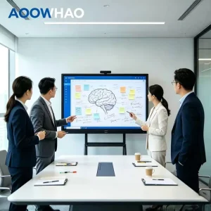 4K 65-110inch AI Smart Digital Interactive Whiteboard Built-in Camera for Office Conference Room Classroom Teaching