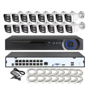 4K 8MP POE Outdoor Security Camera System IP 16 Channel CCTV NVR System Kit
