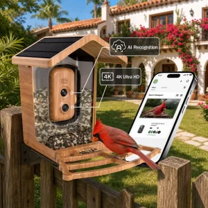 4K AI Smart Bird Feeder Camera with Solar Panel