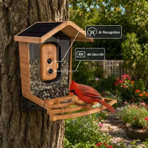 4K AI Smart Bird Feeder With Camera Recording Birdwatching For Outdoors With Auto Identification